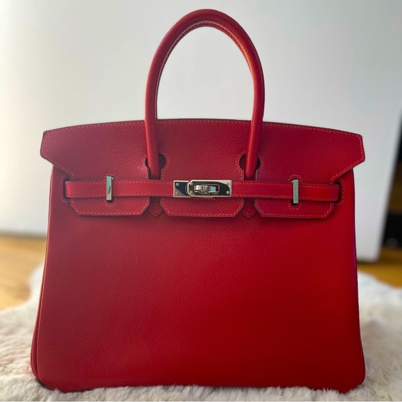 HERMES BIRKIN 25 Epsom leather Rouge garance Bags